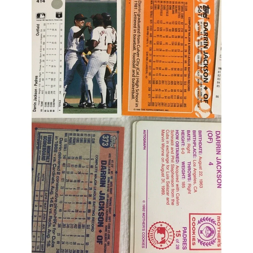 13 Cubs Darrin Jackson Autographed Baseball Card